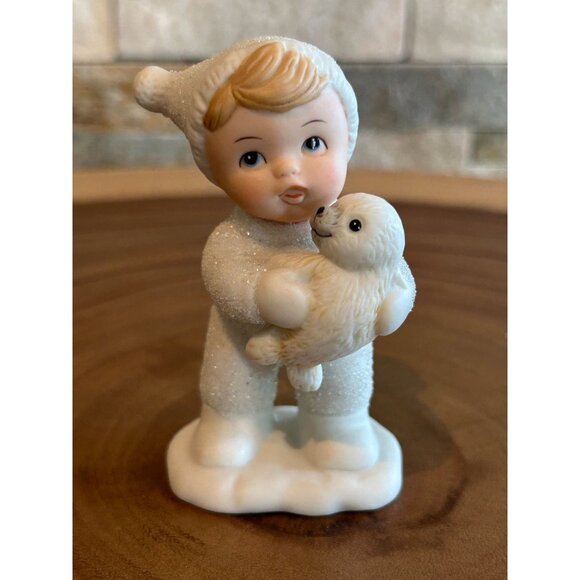 Vintage Homco Snow Baby with seal - Picture 1 of 9